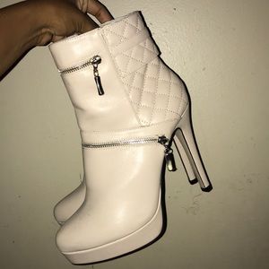 Tan high heel boots